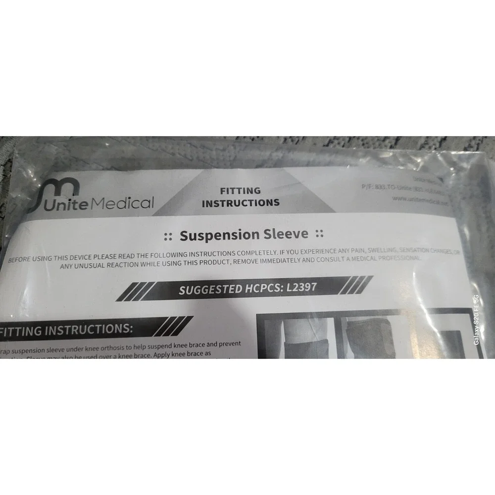 New UniteMedical Suspension Sleeve Black One Size - OA Reliever Knee Brace